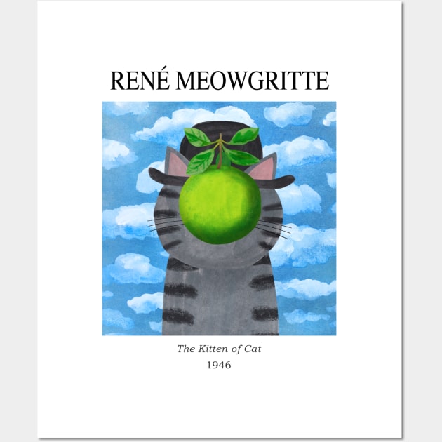 Rene Meowgritte Wall Art by Planet Cat Studio